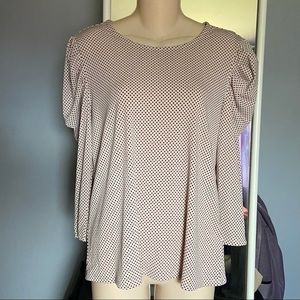 NWT Adrianna Papell Blouse Size Small w/Puffy Sleeves, and Polka Dots